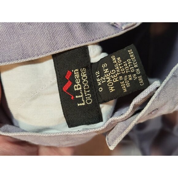 Vintage LL Bean Outdoors Light Purple Womans Size 12 Canvas Pants High Waist - Picture 5 of 6